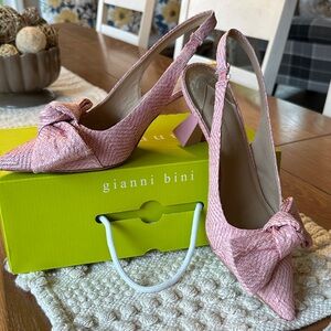 Gianni Bini Pink Textured Slingback Heels
